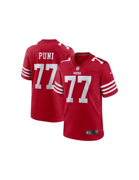 Mens San Francisco 49ers Dominick Puni Scarlet Team Game Jersey