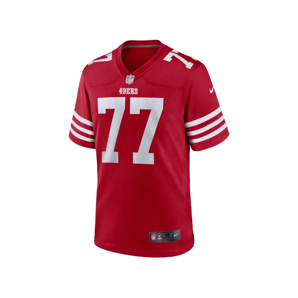 Mens San Francisco 49ers Dominick Puni Scarlet Team Game Jersey
