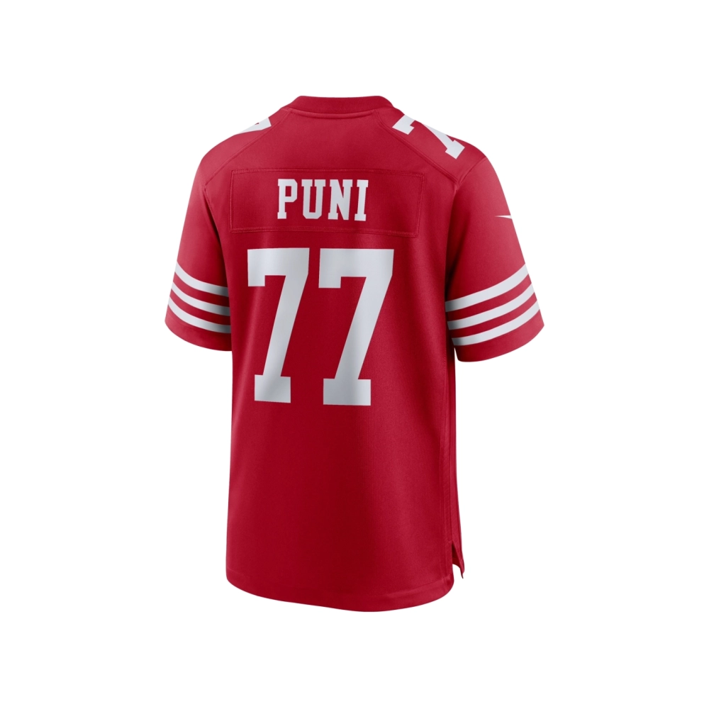 Mens San Francisco 49ers Dominick Puni Scarlet Team Game Jersey