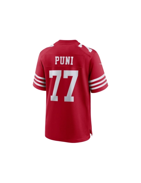 Mens San Francisco 49ers Dominick Puni Scarlet Team Game Jersey