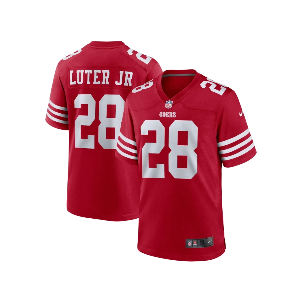 Mens San Francisco 49ers Darrell Luter Jr. Scarlet Game Jersey