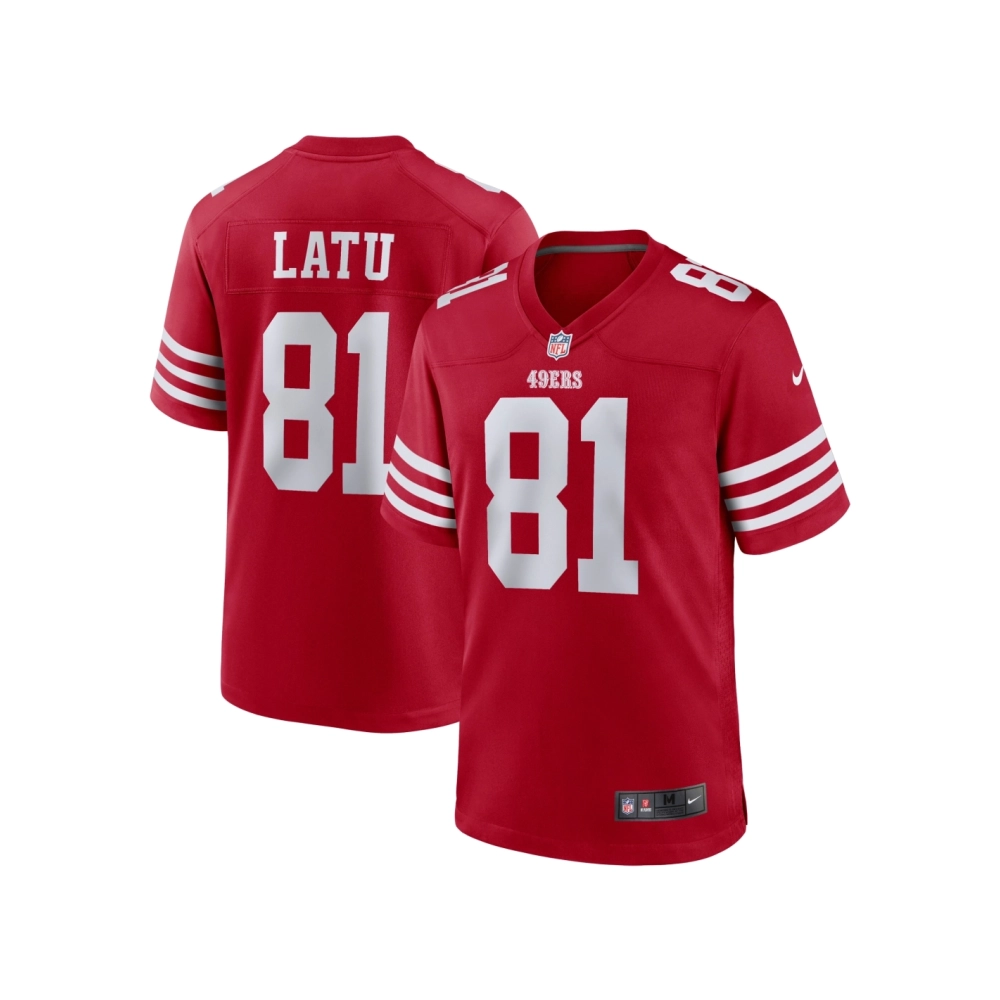 Mens San Francisco 49ers Cameron Latu Scarlet Team Game Jersey
