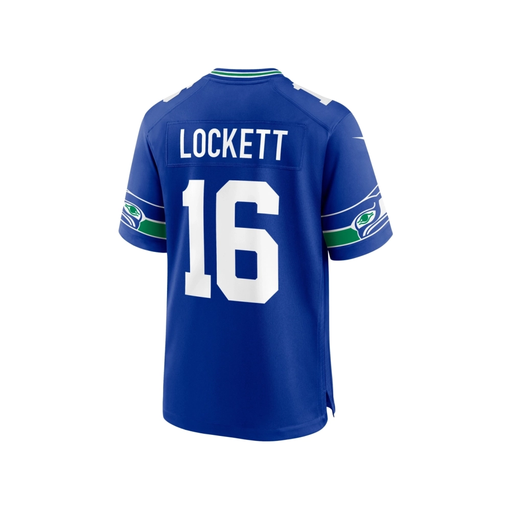 Mens Seattle Seahawks Tyler Lockett Royal Throwback Player Game Jersey