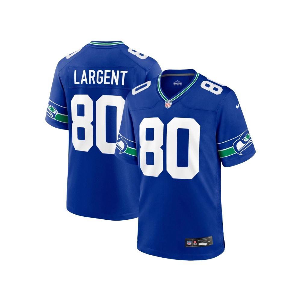 Mens Seattle Seahawks Steve Largent Royal Throwback Retired Player Game Jersey