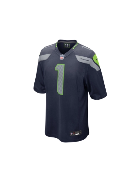 Mens Seattle Seahawks Number 1 Groom College Navy Game Jersey