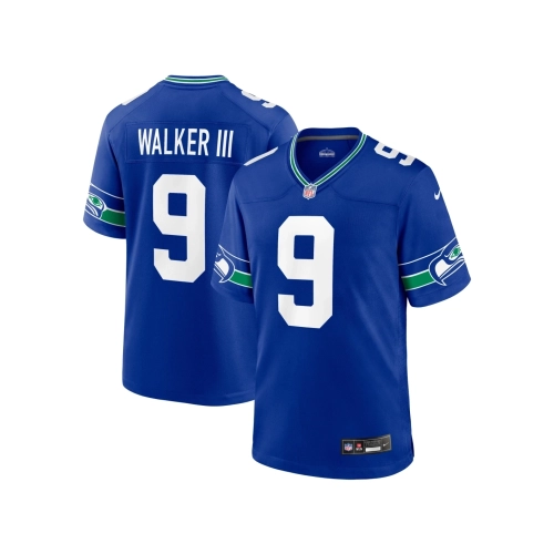 Mens Seattle Seahawks Kenneth Walker III Royal Throwback Player Game Jersey