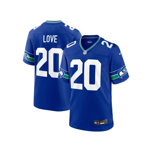 Mens Seattle Seahawks Julian Love Royal Throwback Player Game Jersey