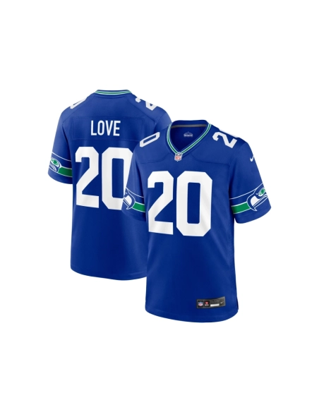 Mens Seattle Seahawks Julian Love Royal Throwback Player Game Jersey