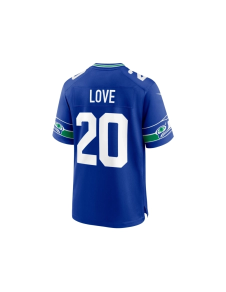 Mens Seattle Seahawks Julian Love Royal Throwback Player Game Jersey
