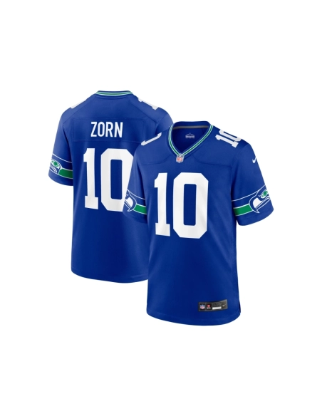 Mens Seattle Seahawks Jim Zorn Royal Throwback Retired Player Game Jersey