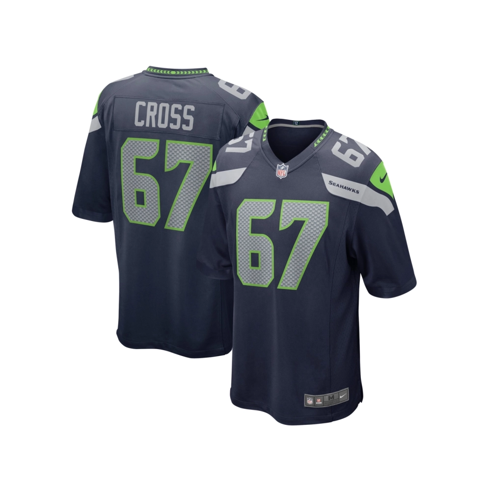 Mens Seattle Seahawks Charles Cross Navy Player Game Jersey