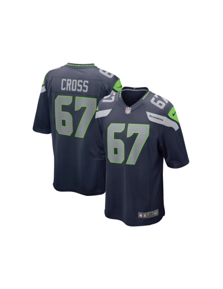 Mens Seattle Seahawks Charles Cross Navy Player Game Jersey