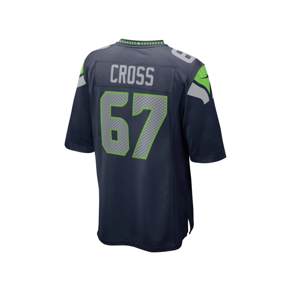Mens Seattle Seahawks Charles Cross Navy Player Game Jersey