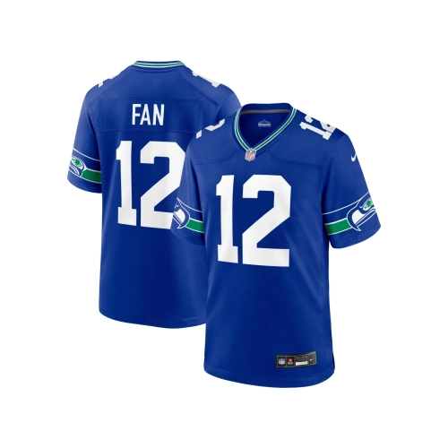 Mens Seattle Seahawks 12s Royal Throwback Player Game Jersey