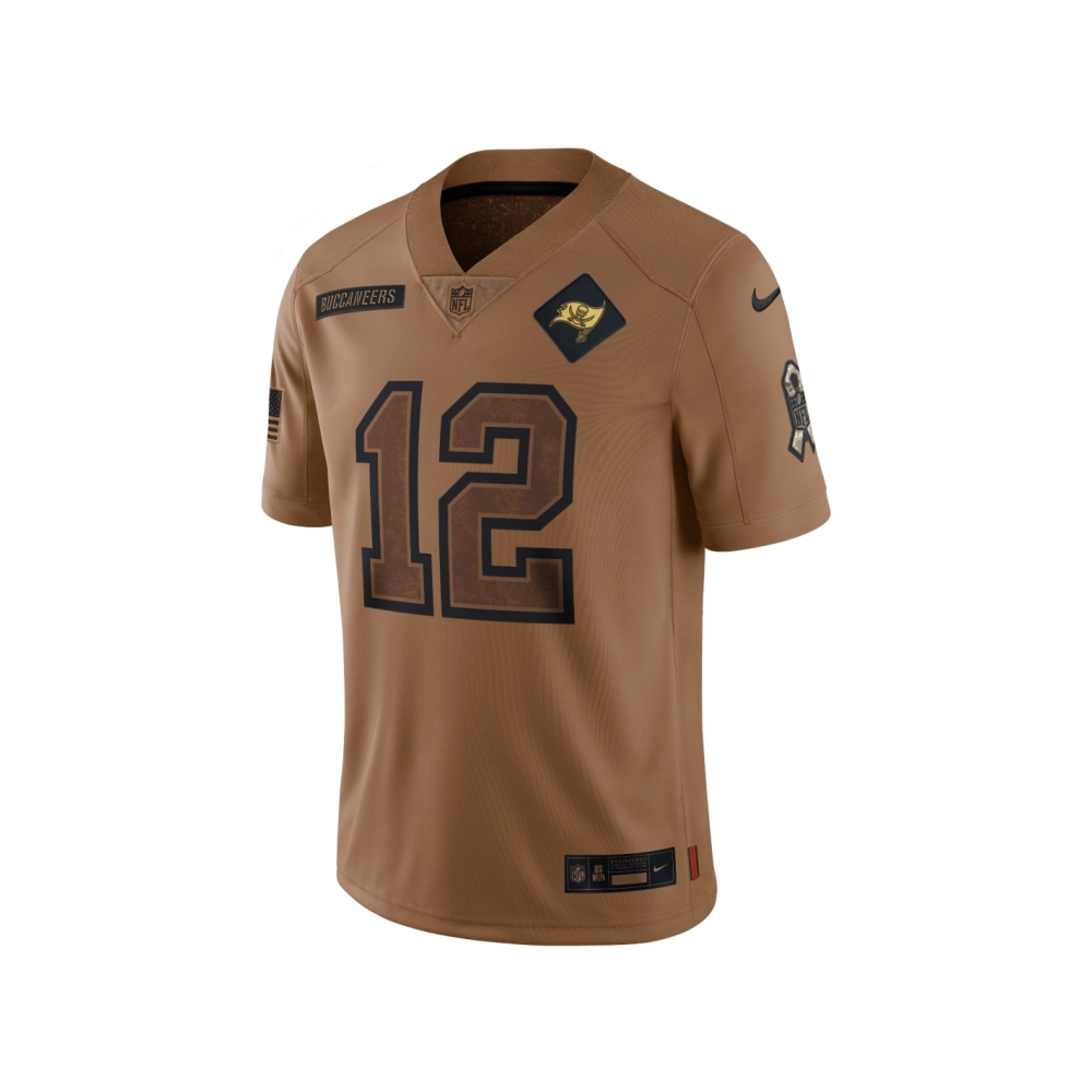 Womens Tampa Bay Buccaneers Tom Brady Brown 2023 Salute To Service Limited Jersey