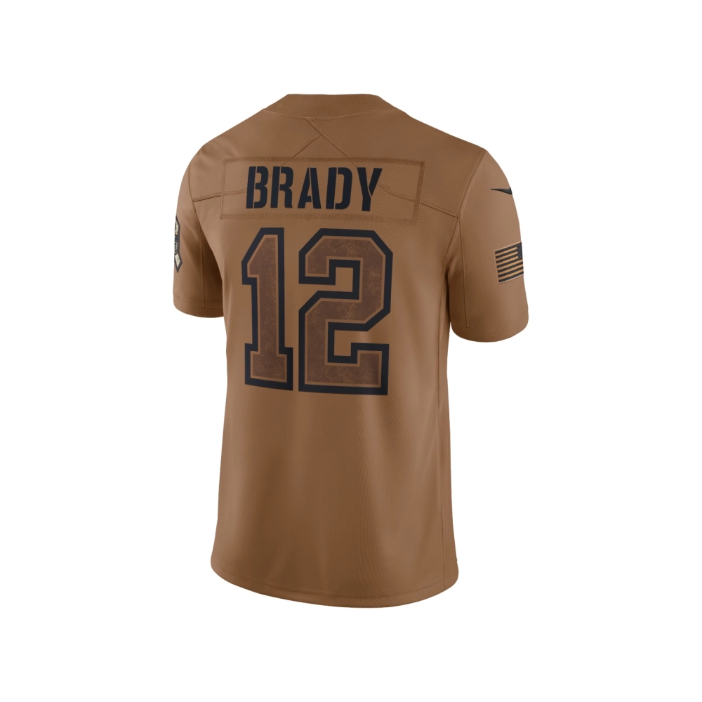 Womens Tampa Bay Buccaneers Tom Brady Brown 2023 Salute To Service Limited Jersey