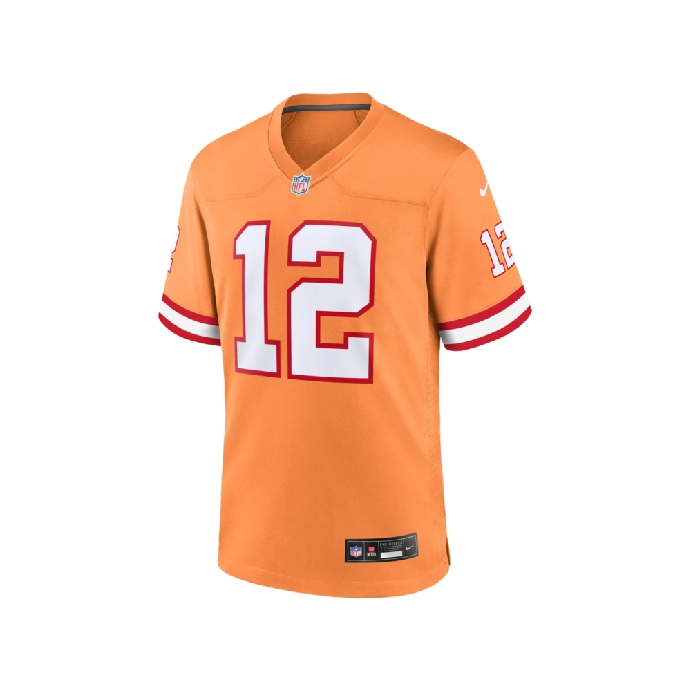 Mens Tampa Bay Buccaneers Tom Brady Orange Throwback Game Jersey