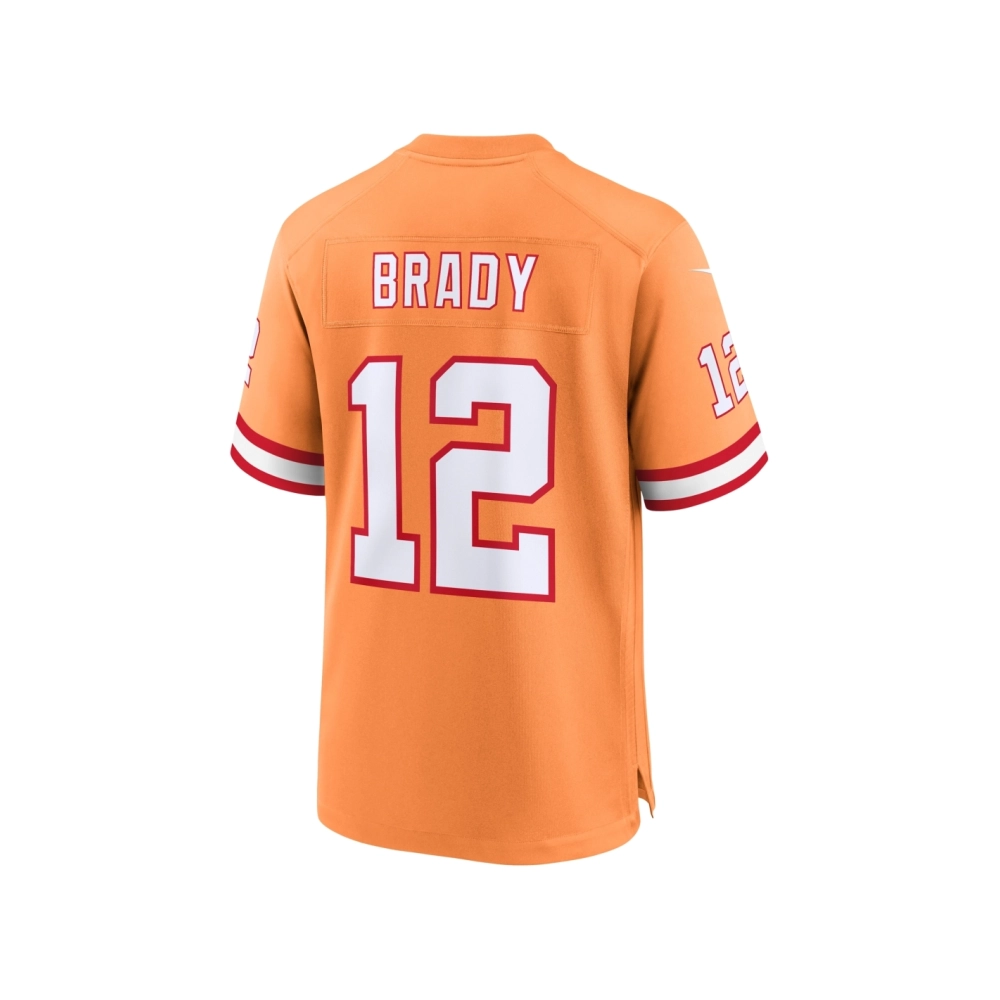 Mens Tampa Bay Buccaneers Tom Brady Orange Throwback Game Jersey