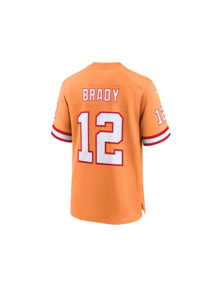 Mens Tampa Bay Buccaneers Tom Brady Orange Throwback Game Jersey
