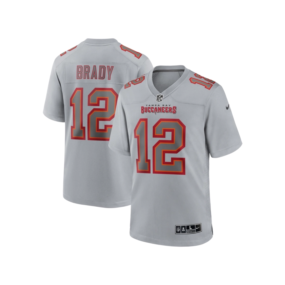 Mens Tampa Bay Buccaneers Tom Brady Gray Atmosphere Fashion Game Jersey