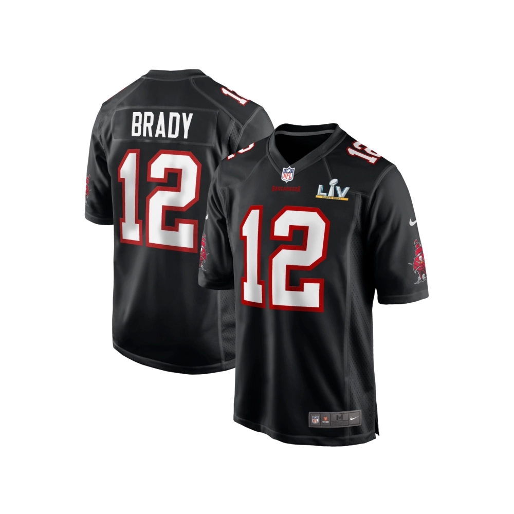 Mens Tampa Bay Buccaneers Tom Brady Black Super Bowl LV Game Fashion Jersey