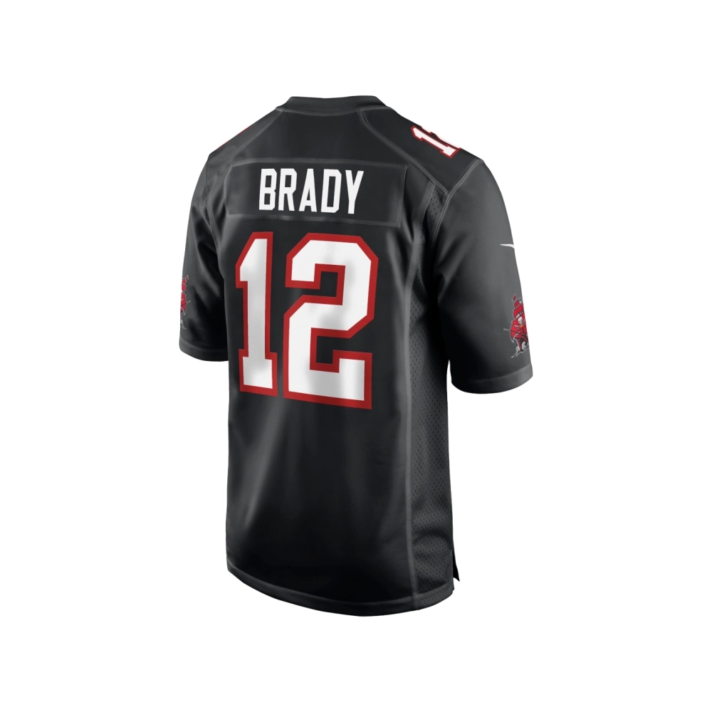 Mens Tampa Bay Buccaneers Tom Brady Black Super Bowl LV Game Fashion Jersey