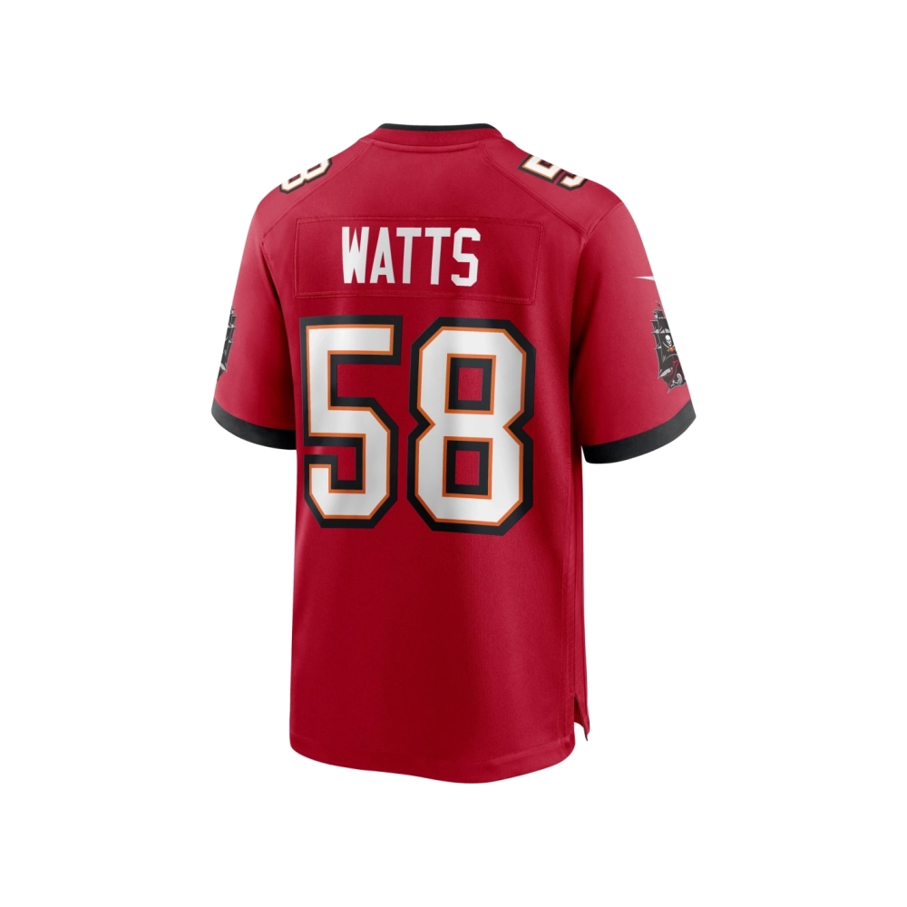 Mens Tampa Bay Buccaneers Markees Watts Red Game Jersey