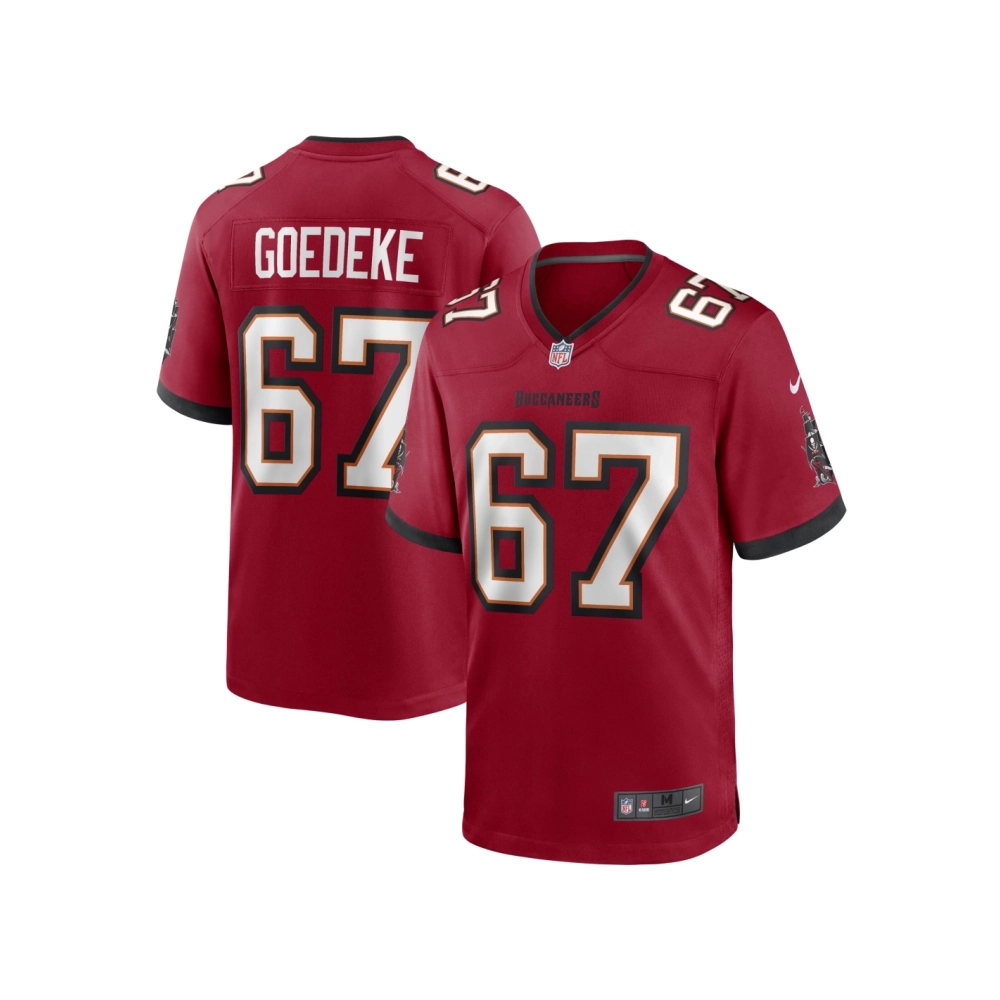 Mens Tampa Bay Buccaneers Luke Goedeke Red Game Player Jersey