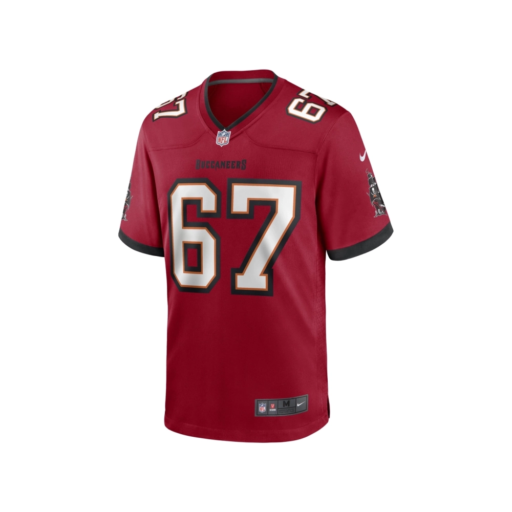 Mens Tampa Bay Buccaneers Luke Goedeke Red Game Player Jersey