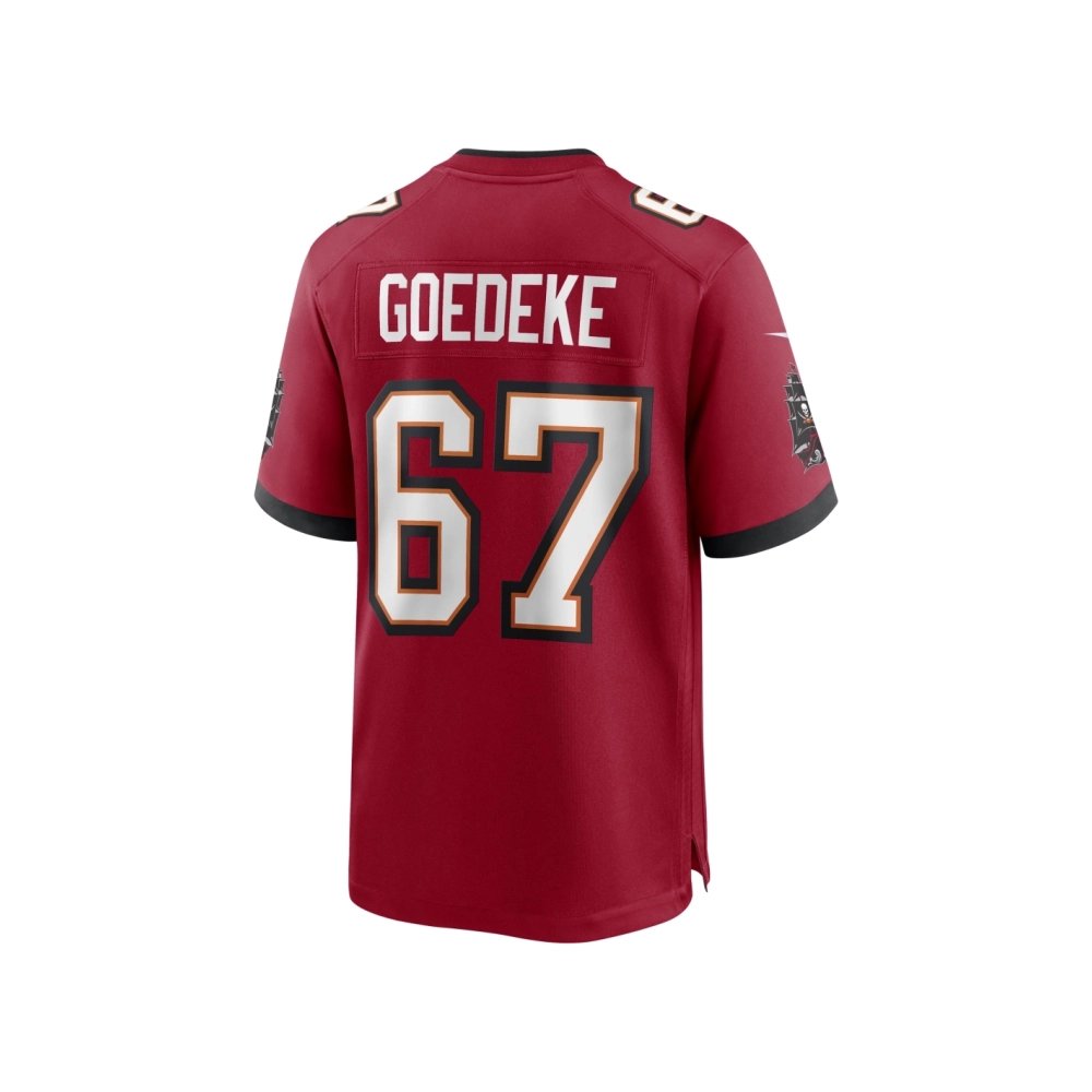 Mens Tampa Bay Buccaneers Luke Goedeke Red Game Player Jersey