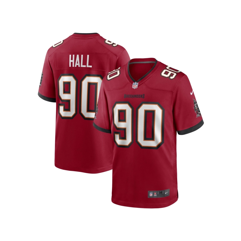 Mens Tampa Bay Buccaneers Logan Hall Red Game Player Jersey