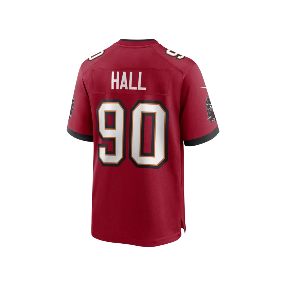 Mens Tampa Bay Buccaneers Logan Hall Red Game Player Jersey