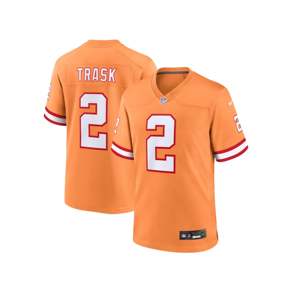 Mens Tampa Bay Buccaneers Kyle Trask Orange Throwback Game Jersey