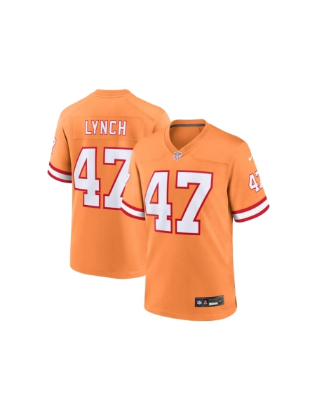 Mens Tampa Bay Buccaneers John Lynch Orange Throwback Game Jersey