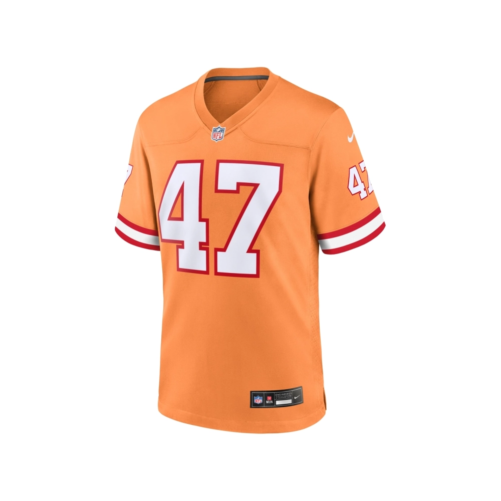 Mens Tampa Bay Buccaneers John Lynch Orange Throwback Game Jersey