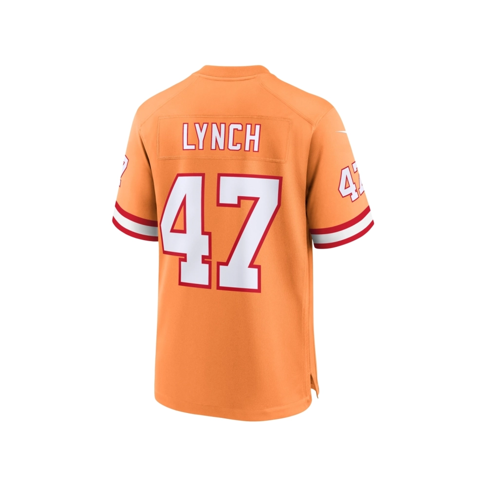 Mens Tampa Bay Buccaneers John Lynch Orange Throwback Game Jersey