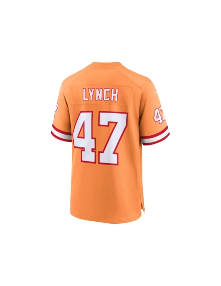 Mens Tampa Bay Buccaneers John Lynch Orange Throwback Game Jersey