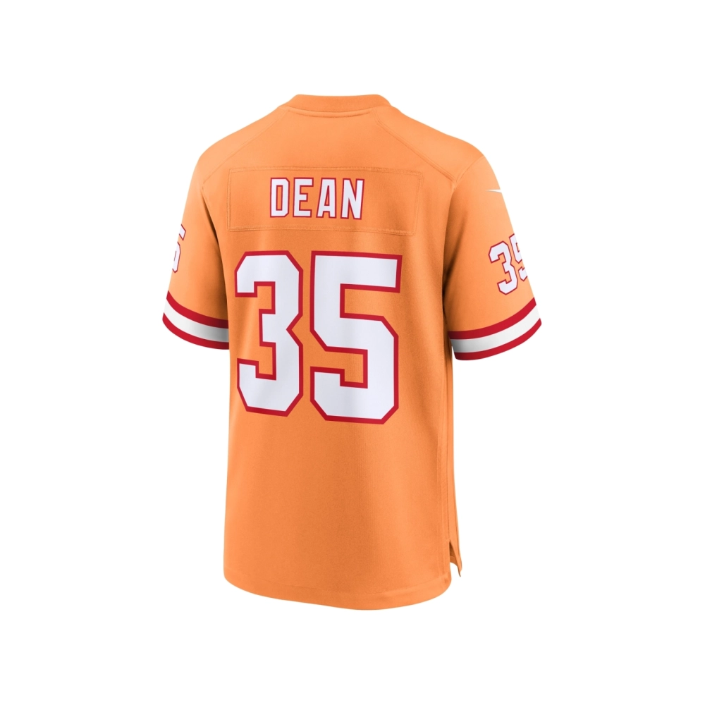 Mens Tampa Bay Buccaneers Jamel Dean Orange Throwback Game Jersey