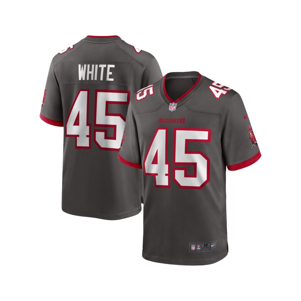 Mens Tampa Bay Buccaneers Devin White Pewter Game Jersey