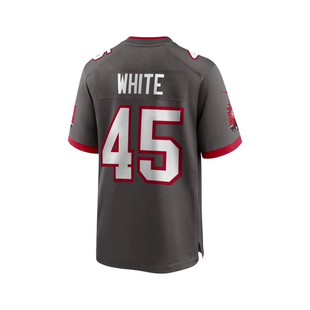 Mens Tampa Bay Buccaneers Devin White Pewter Game Jersey
