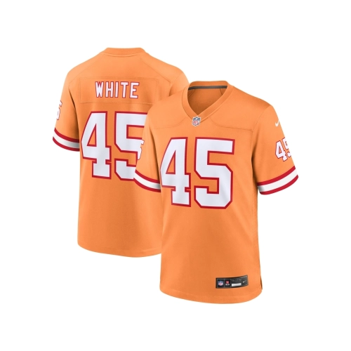 Mens Tampa Bay Buccaneers Devin White Orange Throwback Game Jersey