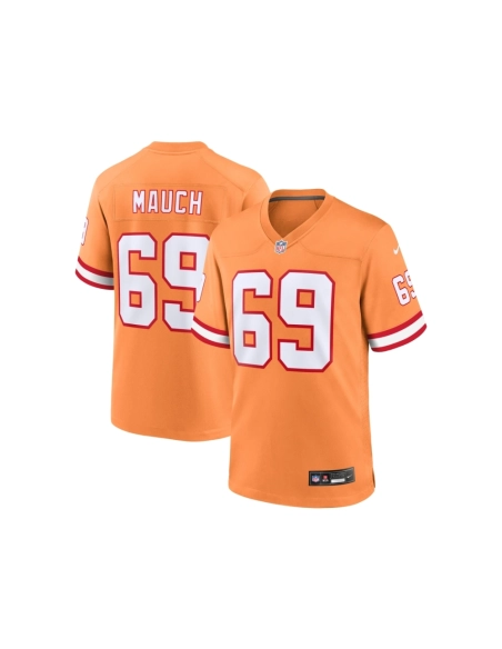 Mens Tampa Bay Buccaneers Cody Mauch Orange Throwback Game Jersey