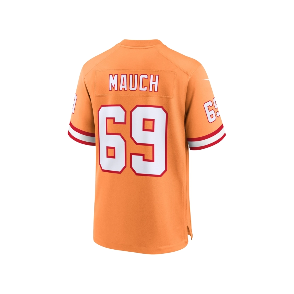 Mens Tampa Bay Buccaneers Cody Mauch Orange Throwback Game Jersey