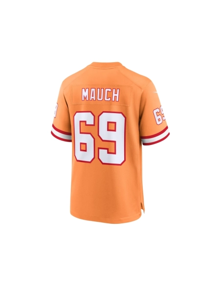 Mens Tampa Bay Buccaneers Cody Mauch Orange Throwback Game Jersey
