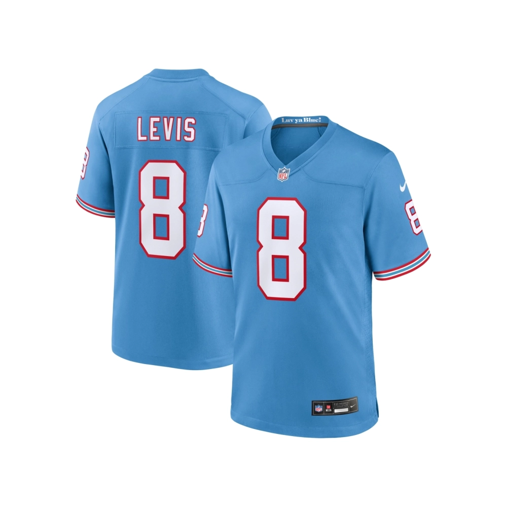 Mens Tennessee Titans Will Levis Light Blue Oilers Throwback Player Game Jersey