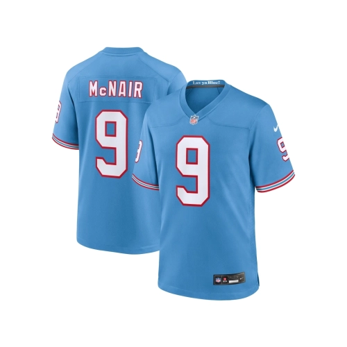 Mens Tennessee Titans Steve McNair Light Blue Oilers Throwback Retired Player Game Jersey