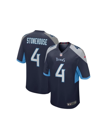 Mens Tennessee Titans Ryan Stonehouse Navy Game Player Jersey