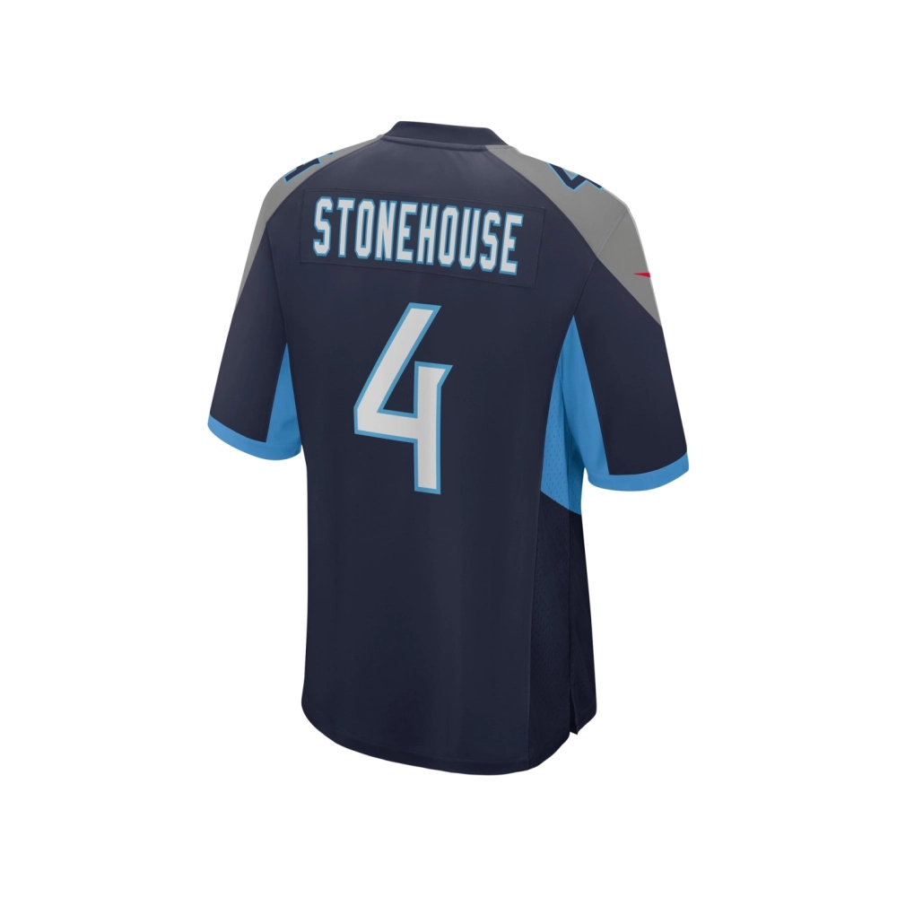 Mens Tennessee Titans Ryan Stonehouse Navy Game Player Jersey