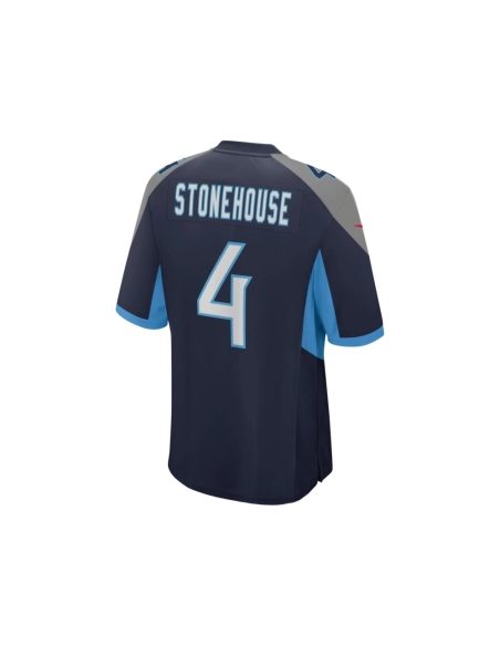 Mens Tennessee Titans Ryan Stonehouse Navy Game Player Jersey