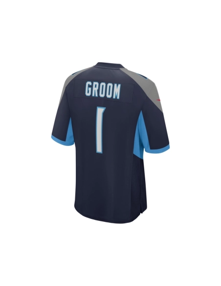 Mens Tennessee Titans Number 1 Groom Navy Game Jersey